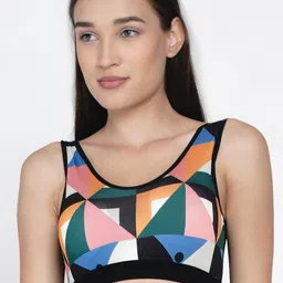 EROTISSCH Geometric Printed Non-Wired Sports Bra-picture-28