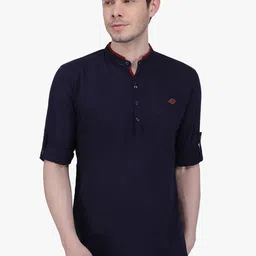 Kuons Avenue Men Blue Solid Kurta-picture-10