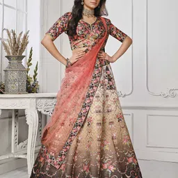 SAPTRANGI Printed Ready To Wear Lehenga & Blouse With Dupatta-picture-11