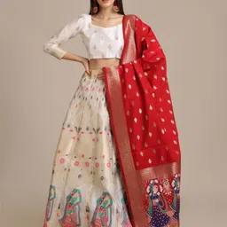 KALINI Printed Semi-Stitched Lehenga & Unstitched Blouse With Dupatta-picture-12