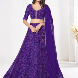 Warthy Ent Printed Semi-Stitched Lehenga & Unstitched Blouse With Dupatta-picture-7