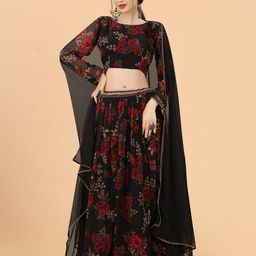 KALINI Floral Printed Ready to Wear Lehenga & Blouse With Dupatta-picture-10
