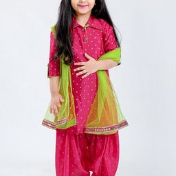 Wommaniya Impex Girls Regular Kurta with Patiala & With Dupatta-picture-20