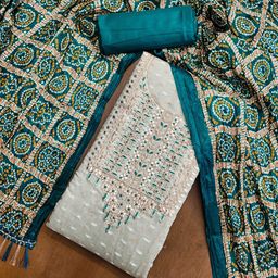 KALINI Floral Embroidered Sequinned Unstitched Dress Material-image-62