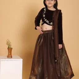 PICCOLO Girls Embellished Ready to Wear Lehenga & Blouse With Dupatta-image-81