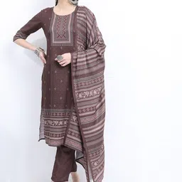 KETCH Ethnic Motifs Printed Regular Kurta with Trousers & Dupatta image 1