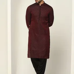 KISAH Ethnic Motif Woven Design Regular Kurta With Patiala-image-8