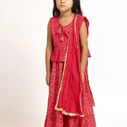Sangria Girls Printed Lehenga Choli With Dupatta-picture-9