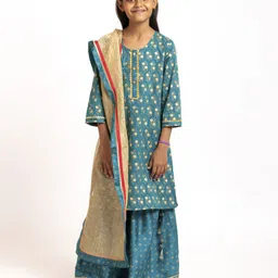 Sangria Girls Printed Lehenga Choli With Dupatta-image-56