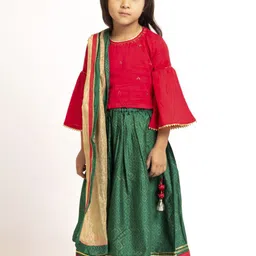 Sangria Girls Printed Lehenga Choli With Dupatta-image-58