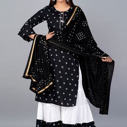 KALINI Bandhani Printed Kurta with Sharara & Dupatta-53