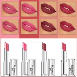 MI FASHION Set Of 4 Creme Matte Weightless Long-Lasting Lipstick 3.5g each - Peach + Carmine Pink + Brown + Wine Pink-image-93