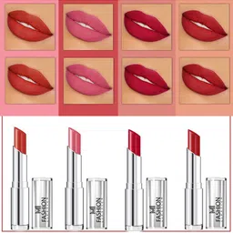 MI FASHION Set Of 4 Creme Matte Weightless Long-Lasting Lipstick 3.5g each - Roof Terracotta + Peach + Purple + Purple-image-60