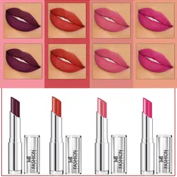 MI FASHION Set Of 4 Creme Matte Weightless Long-Lasting Lipstick 3.5g each - Wine Berry + Roof Terracotta + Peach + Pink-13