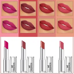 MI FASHION Set Of 4 Creme Matte Weightless Long-Lasting Lipstick 3.5g each - Magenta + Brown + Brownish Red + Dark Rose-image-52