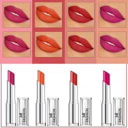 MI FASHION Set Of 4 Creme Matte Weightless Long-Lasting Lipstick 3.5g each - Pink + Orange + Cornell Red + Magenta-image-87