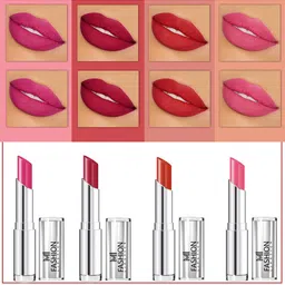 MI FASHION Set Of 4 Creme Matte Weightless Long-Lasting Lipstick 3.5g each - Rose Pink + Burgundy + Orange + Carmine Pink-image-88