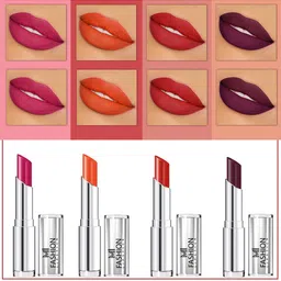 MI FASHION Set Of 4 Creme Matte Weightless Long-Lasting Lipstick 3.5g each - Pink + Orange + Cornell Red + Wine Berry-16