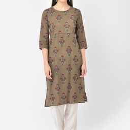 Span Women Grey Ethnic Motifs Kurta-image-21