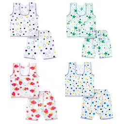 BAESD Infant Pack Of 4 Printed Cotton Jhabla-33