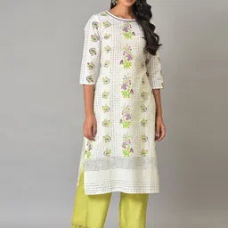 W Women Ethnic Motifs Printed Straight Kurta-17
