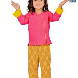 Tiny Bunnies Girls Pack Of 2 Printed Shoulder Strap Pure Cotton Top With Trousers-image-17