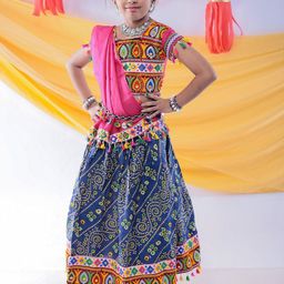 BANJARA INDIA Girls Embroidered Thread Work Ready to Wear Lehenga & Blouse With Dupatta-image-62