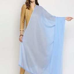 Dupatta Bazaar Blue Solid Cotton Dupatta-33