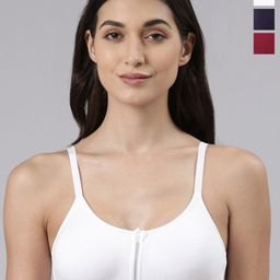 Dollar Missy Pack of 3  Cotton Wire-Free Full Coverage Bra DES-1051-CRS-NV-WH-PO3-picture-28