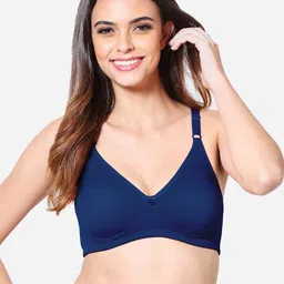 VStar Navy Blue Non Padded Seamless T-Shirt Bra-image-91