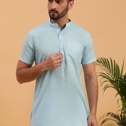 NAMASKAR Mandarin Collar Pure Cotton Kurta-image-79