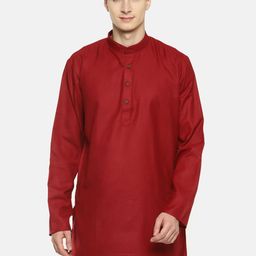 TATTVA Men Maroon Solid Kurta-picture-27