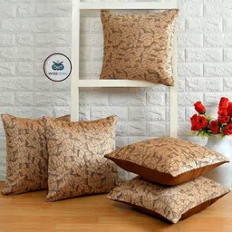 WISE HOME Gold 5 Pieces Small Size Square Cushion Cover-picture-38
