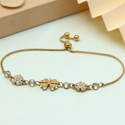 PREYANS Women American Diamond Gold-Plated Wraparound Bracelet-20