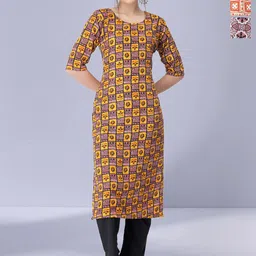 HERE&NOW Women Pack Of 3 Geometric Printed Daily Straight Kurtas-image-73