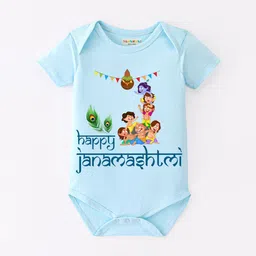 BLUSHES Infants Janmashtami Printed Pure Cotton Bodysuit-15