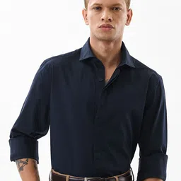 Snitch Men India Slim Fit Solid Spread Collar Formal Shirt-picture-36
