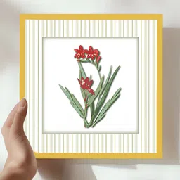nestroots White & Gold-Toned Stem & Scarlet Canvas Wall Art-picture-15