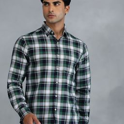 Greenfibre Men Slim Fit Tartan Checks Opaque Checked Casual Shirt-image-128