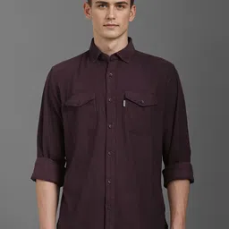 Louis Philippe Jeans Men Button-Down Collar Solid Cotton Slim Fit Casual Shirt-image-78