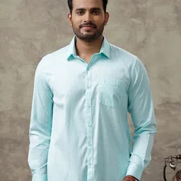 Ramraj Men Solid Spread Collar Casual Casual Shirt-image-66
