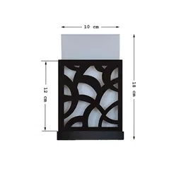 Gojeeva Black & White Textured Wooden Square Shaped Wall Lamp image 4
