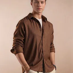 SAMRIZ Men Vertical Striped Spread Collar Casual Shirt-picture-40