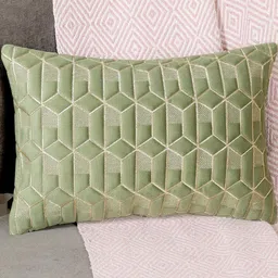 Green Color Rectangular Velvet Cushion Cover, Set of 1-image-41