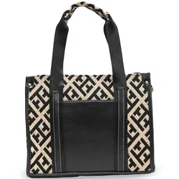 Donicy Structured Tote Bag with Cut Work-18