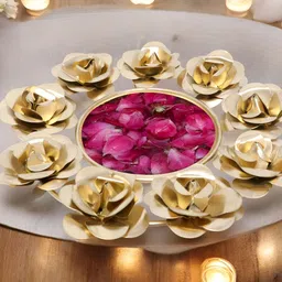 Extreme Karigari Gold-Toned 4 Pieces Metal Decorative Bowl Candle Holder-image-83