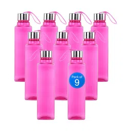 Kuber Industries Pink Set of 6 Plastic Solid Water Bottle-image-54