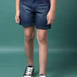 Crimsoune Club Boys Washed Slim Fit Mid-Rise Denim Shorts-picture-27