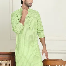 Jompers Men Striped Kurta-image-6