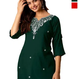 Aura Glam Ethnic Motifs Embroidered Chikankari Chikankari Kurti-picture-35